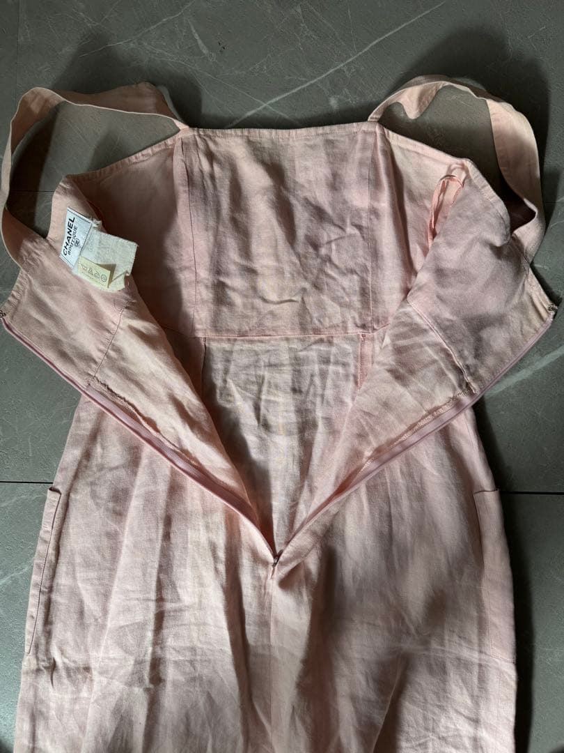 CHANEL アーカイブ 希少 ピンクツイード リネンセットアップ 90s