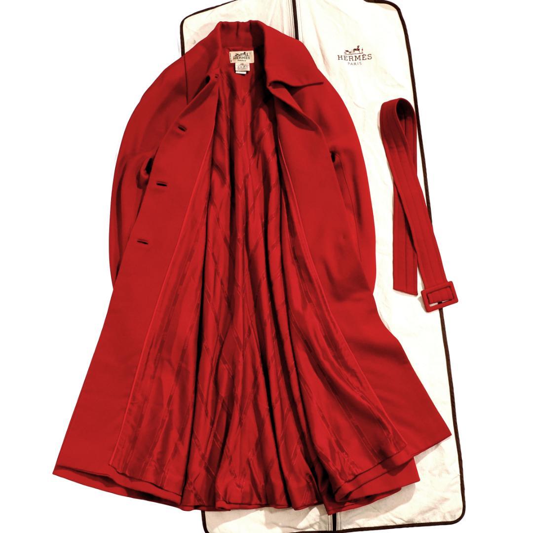 Vintage Hermes エルメス 金ボタン カシミヤ ロングコート 40