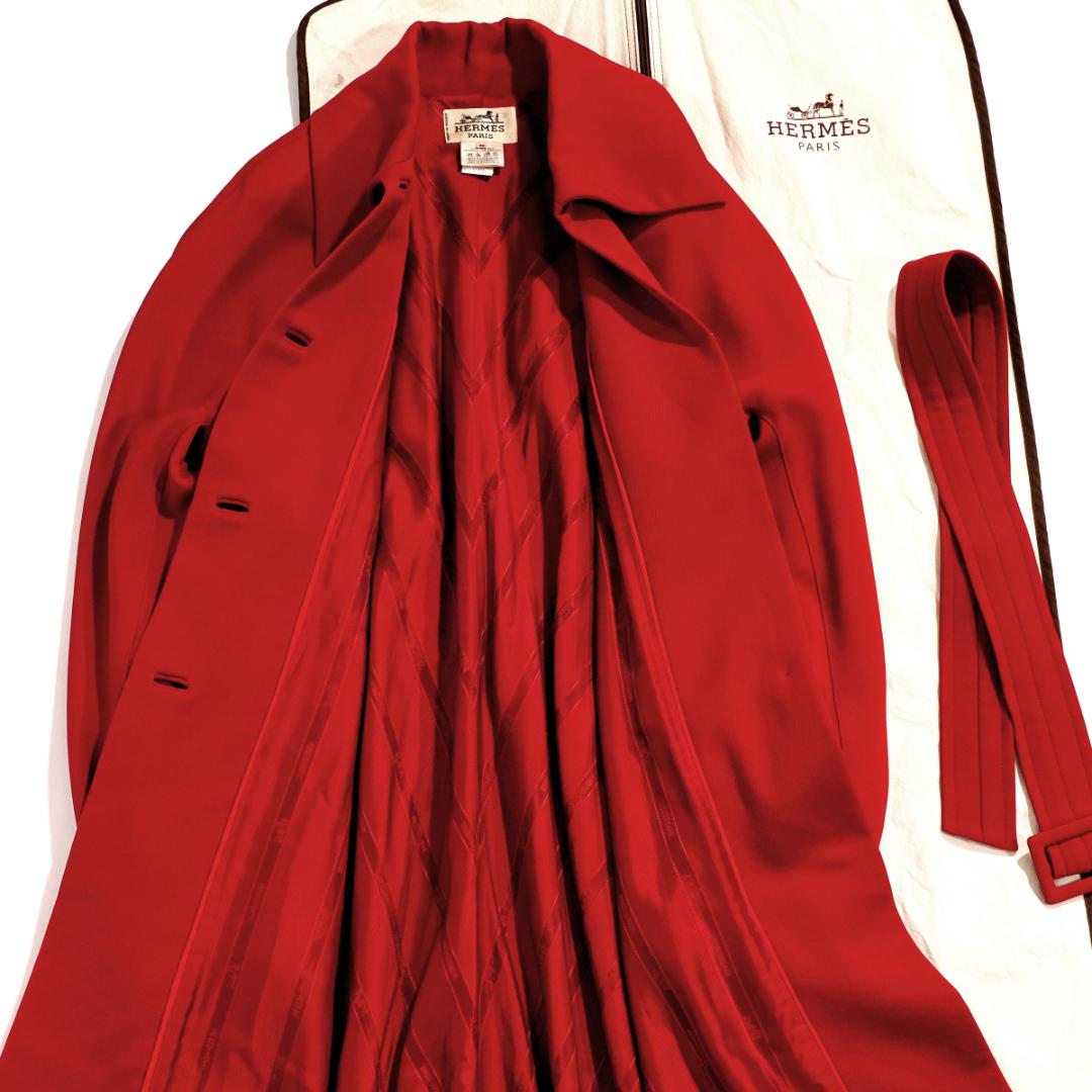 Vintage Hermes エルメス 金ボタン カシミヤ ロングコート 40