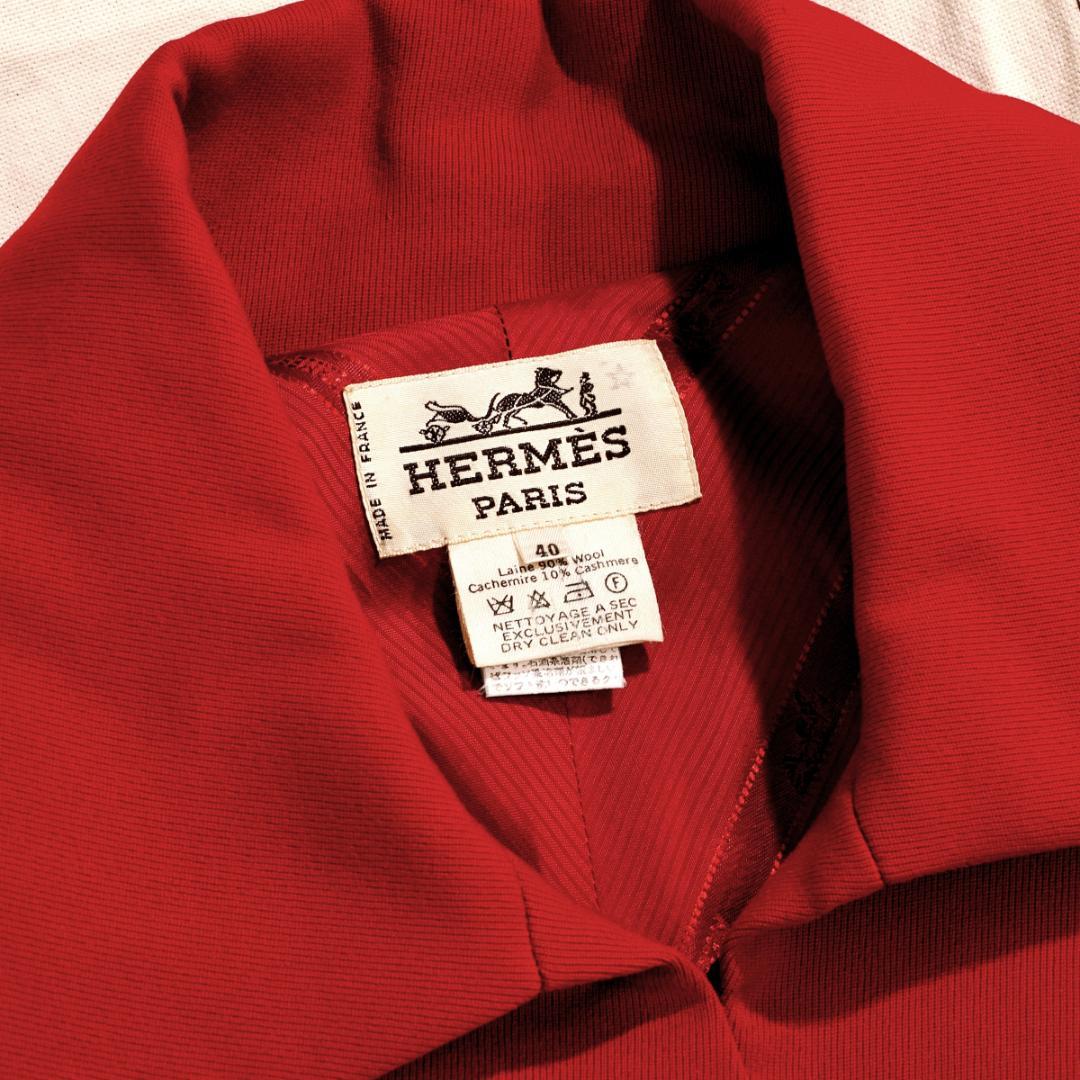 Vintage Hermes エルメス 金ボタン カシミヤ ロングコート 40