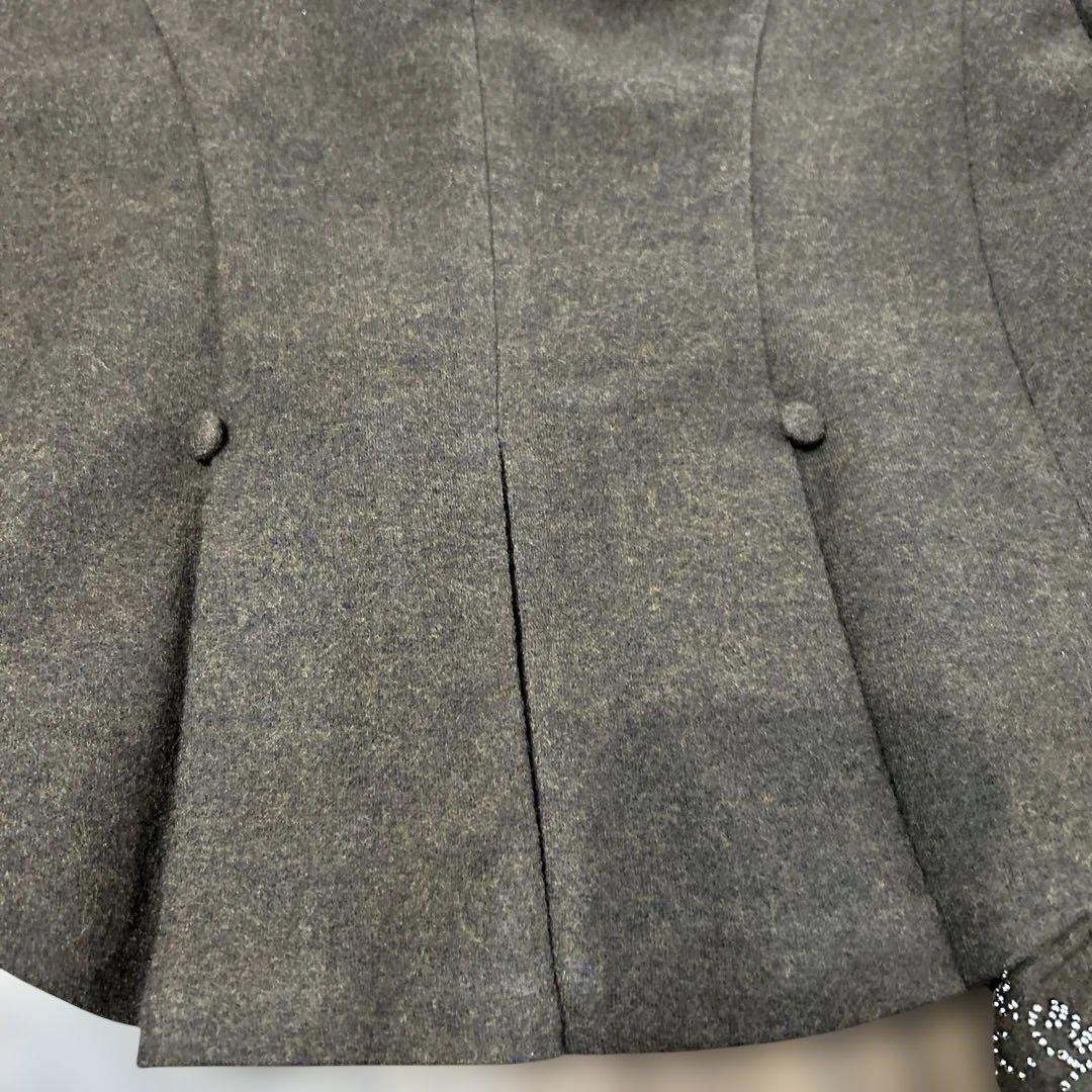 ラルフローレン 起毛 ウール 100% スタンドカラージャケット ビジュー