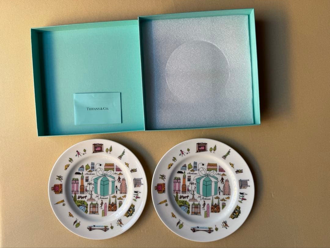 TIFFANY&Co. 5thAvenue デザートプレート2枚セット 袋付