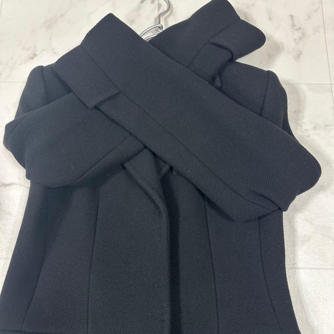 【美品】MaxMara ロングコート ウールチェスターコート アンゴラ混 M相当