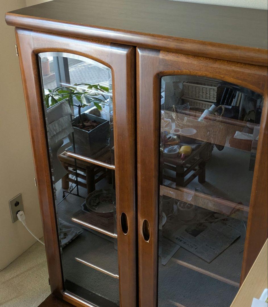 幅80.5 ガラス扉キャビネット