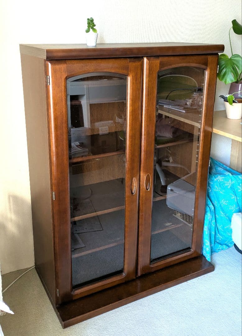 幅80.5 ガラス扉キャビネット