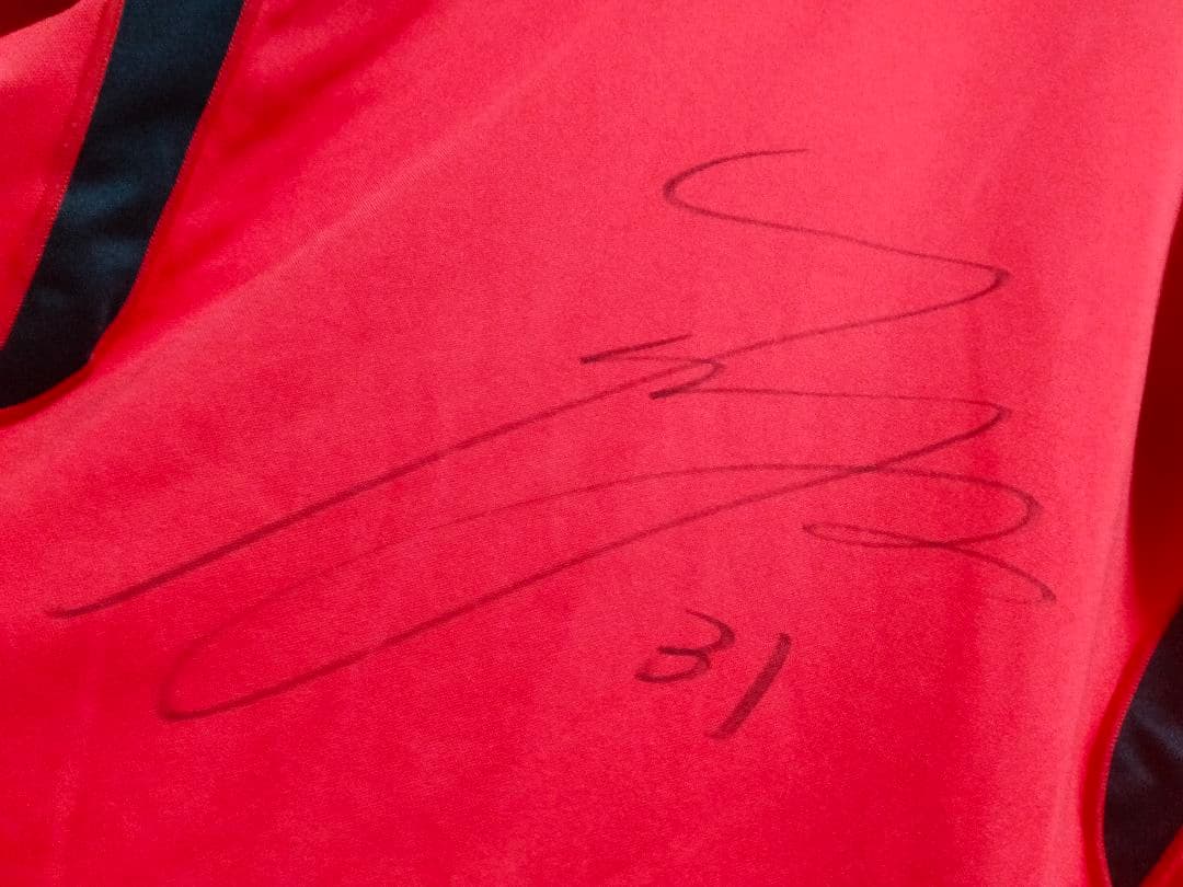 ワコール 京都サンガ 久保裕也サイン入り長袖トレーニングトップ レッド　Lサイズ