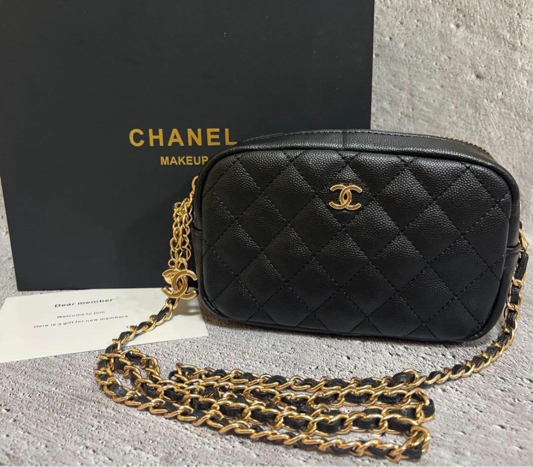 【新品未使用】CHANEL ブラック レザー ショルダーバッグ