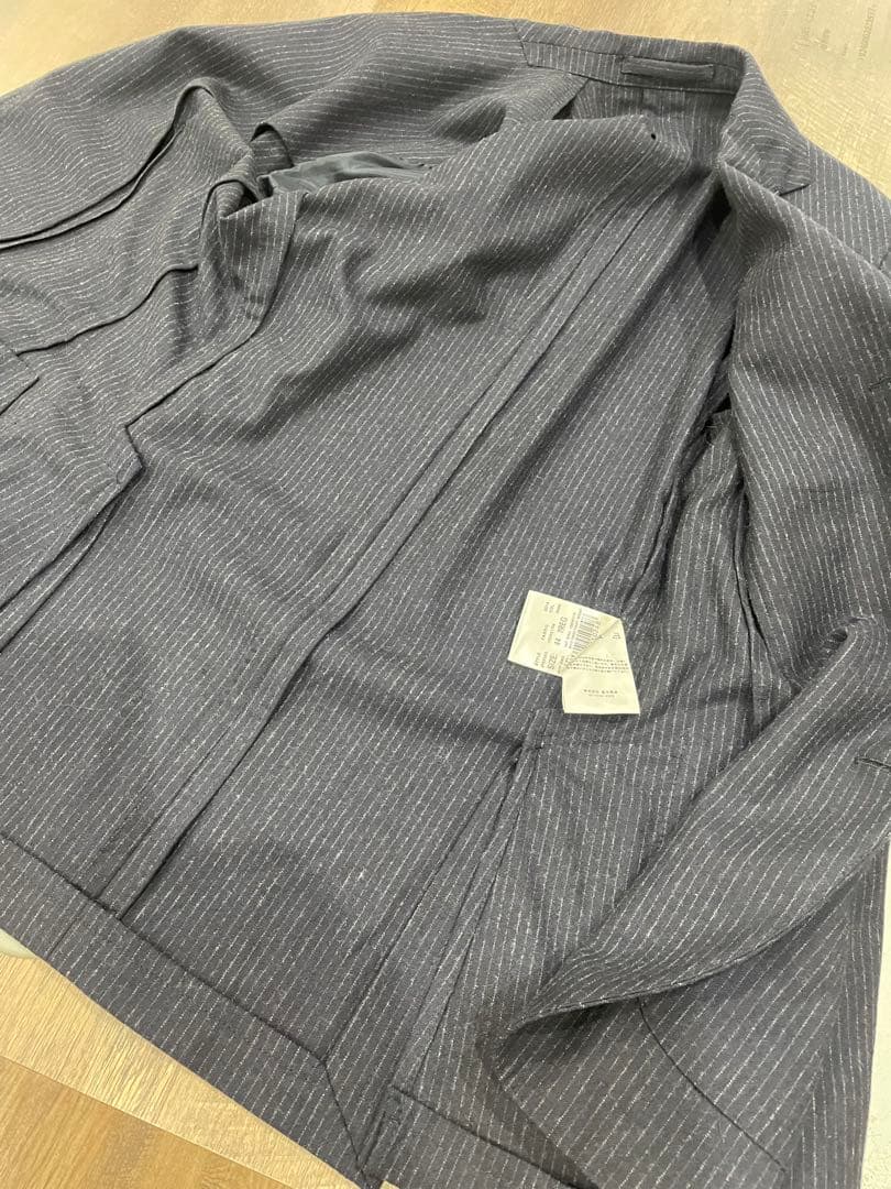 LARDINI ストライプ セットアップスーツ ネイビー サイズXS