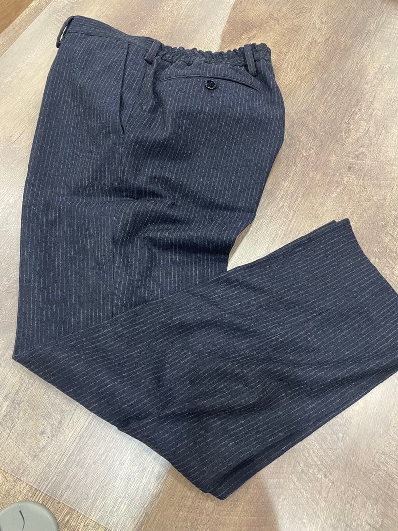 LARDINI ストライプ セットアップスーツ ネイビー サイズXS