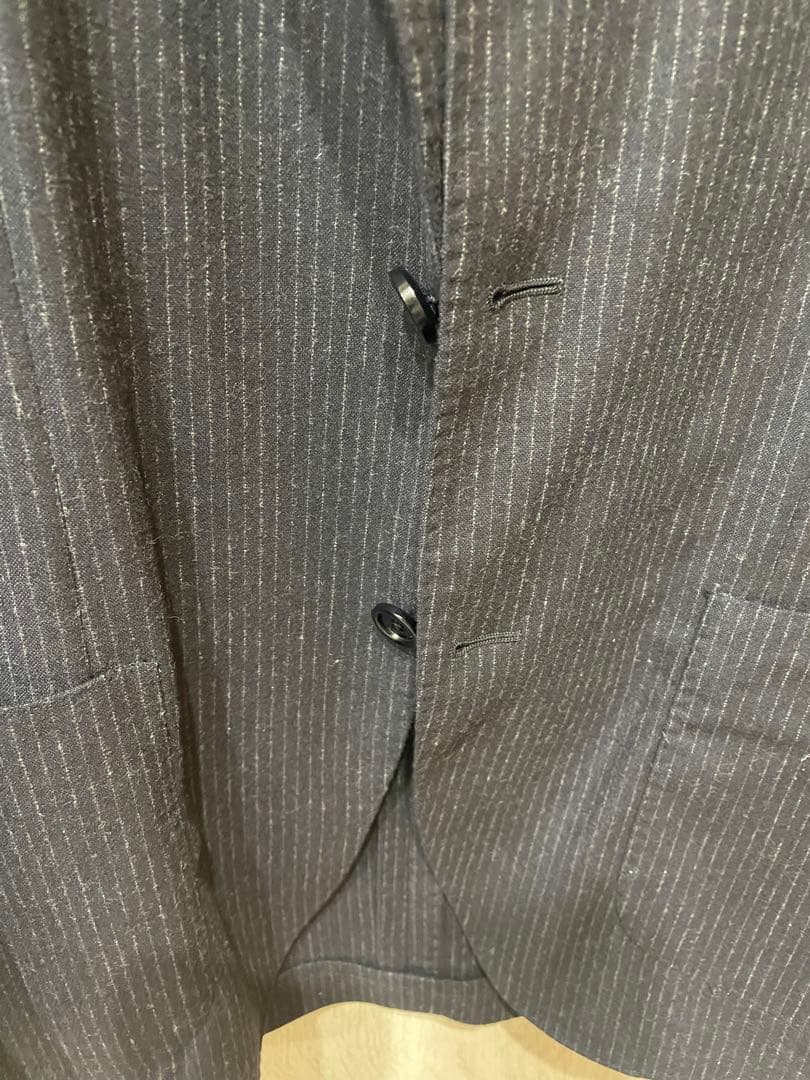 LARDINI ストライプ セットアップスーツ ネイビー サイズXS