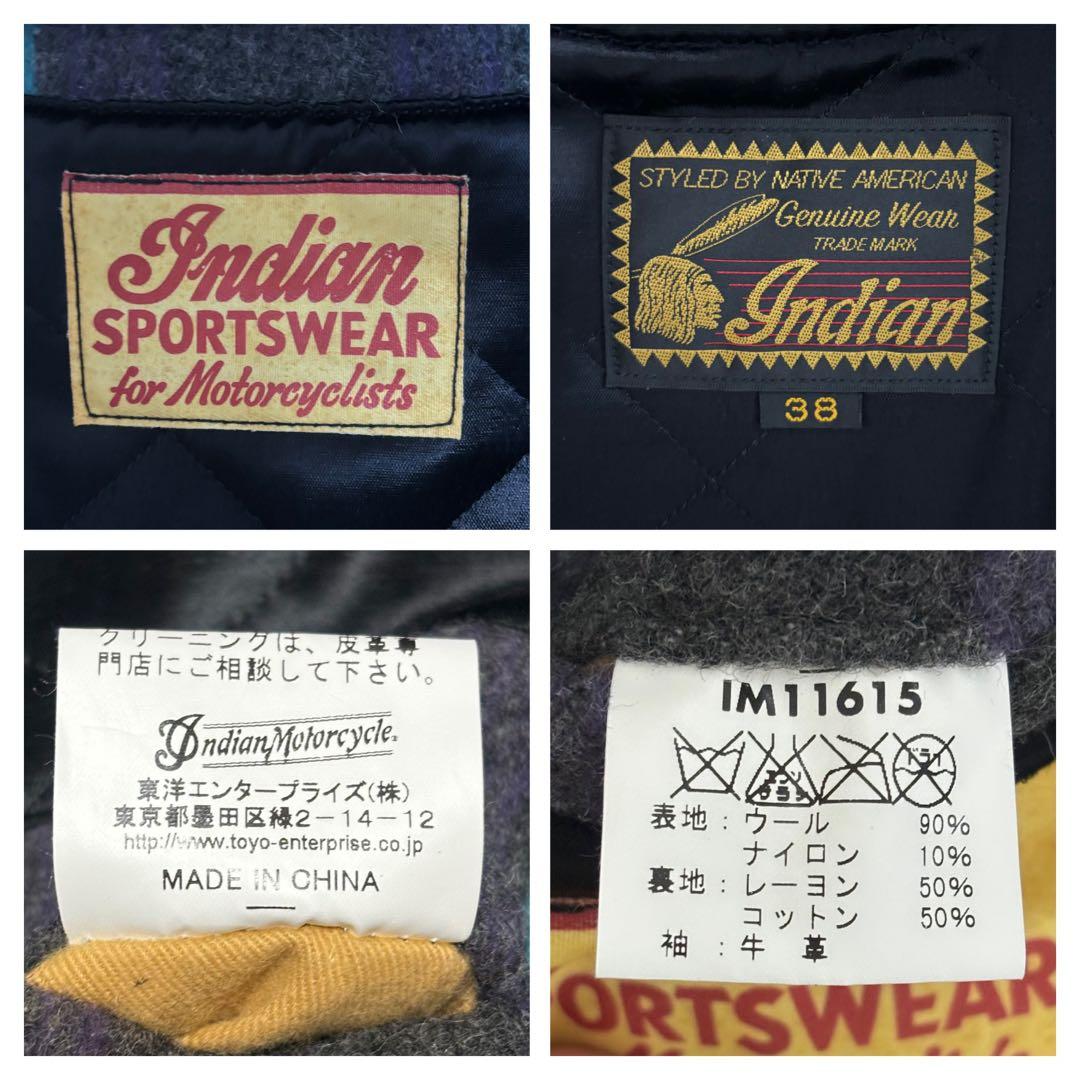 Indian Motorcycle■レザーアーム ファラオジャケットネイティブ柄