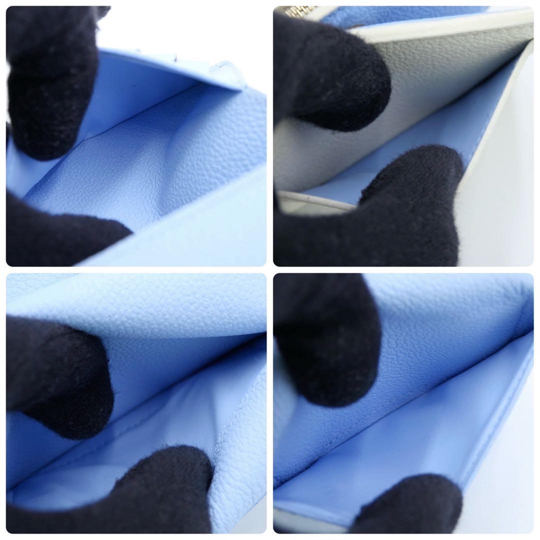 専用ルイヴィトン クレア ホワイトブルー 二つ折り財布 モノグラム アンプラント