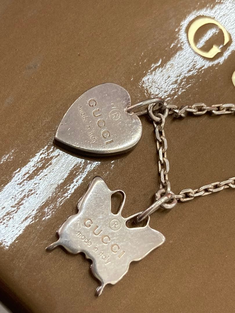 GUCCI バタフライ ハート 蝶 ネックレス シルバー925 付属品有