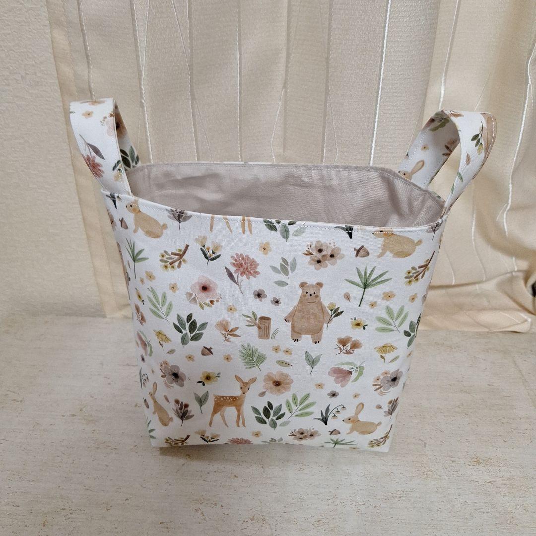 激レアねこパネル生地　ハンドメイド　布バスケット