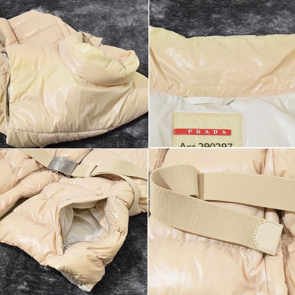 00s archive PRADA プラダスポーツ ベルト付 ダウンベスト 38