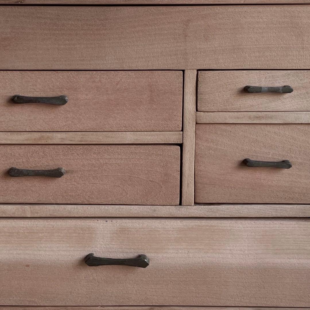 古い裁縫箱　小引き出し　棚　レトロ　古道具　アンティーク