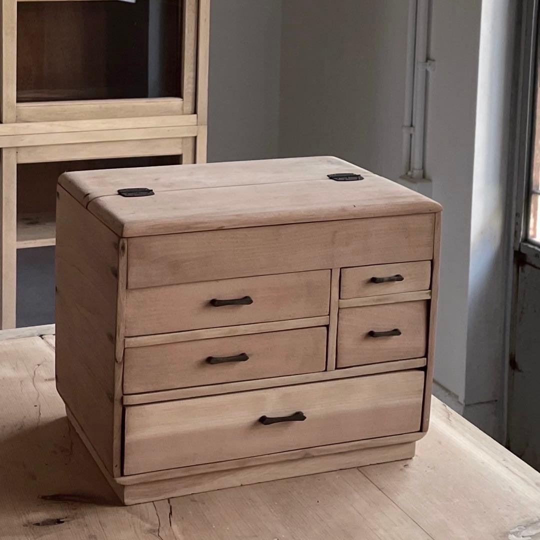 古い裁縫箱　小引き出し　棚　レトロ　古道具　アンティーク