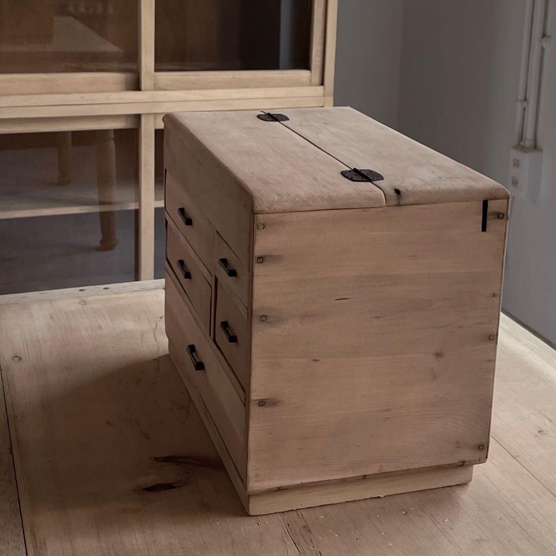 古い裁縫箱　小引き出し　棚　レトロ　古道具　アンティーク