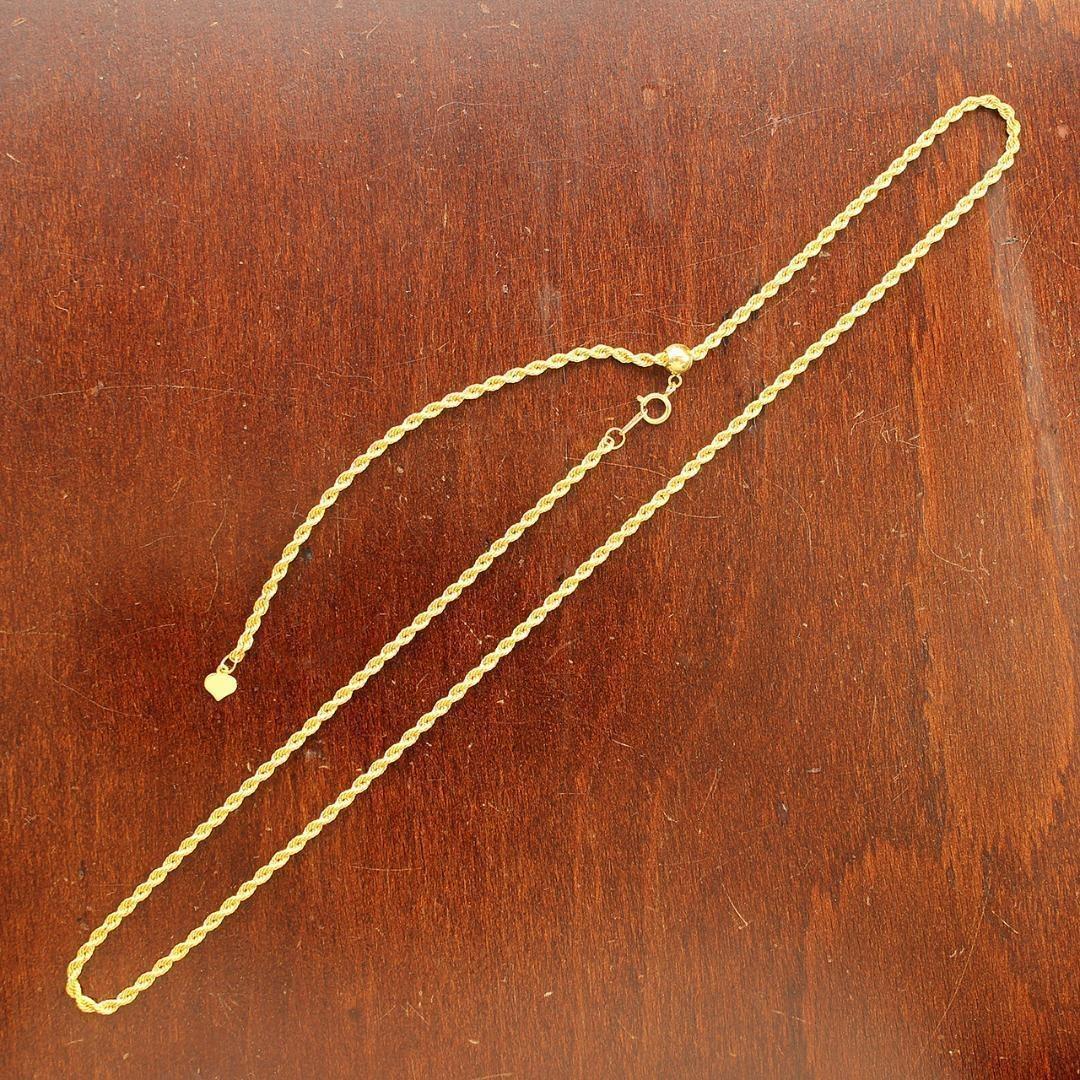 ゆ☆2mm 50cm K18 ロープ ネックレス フリーアジャスター18金