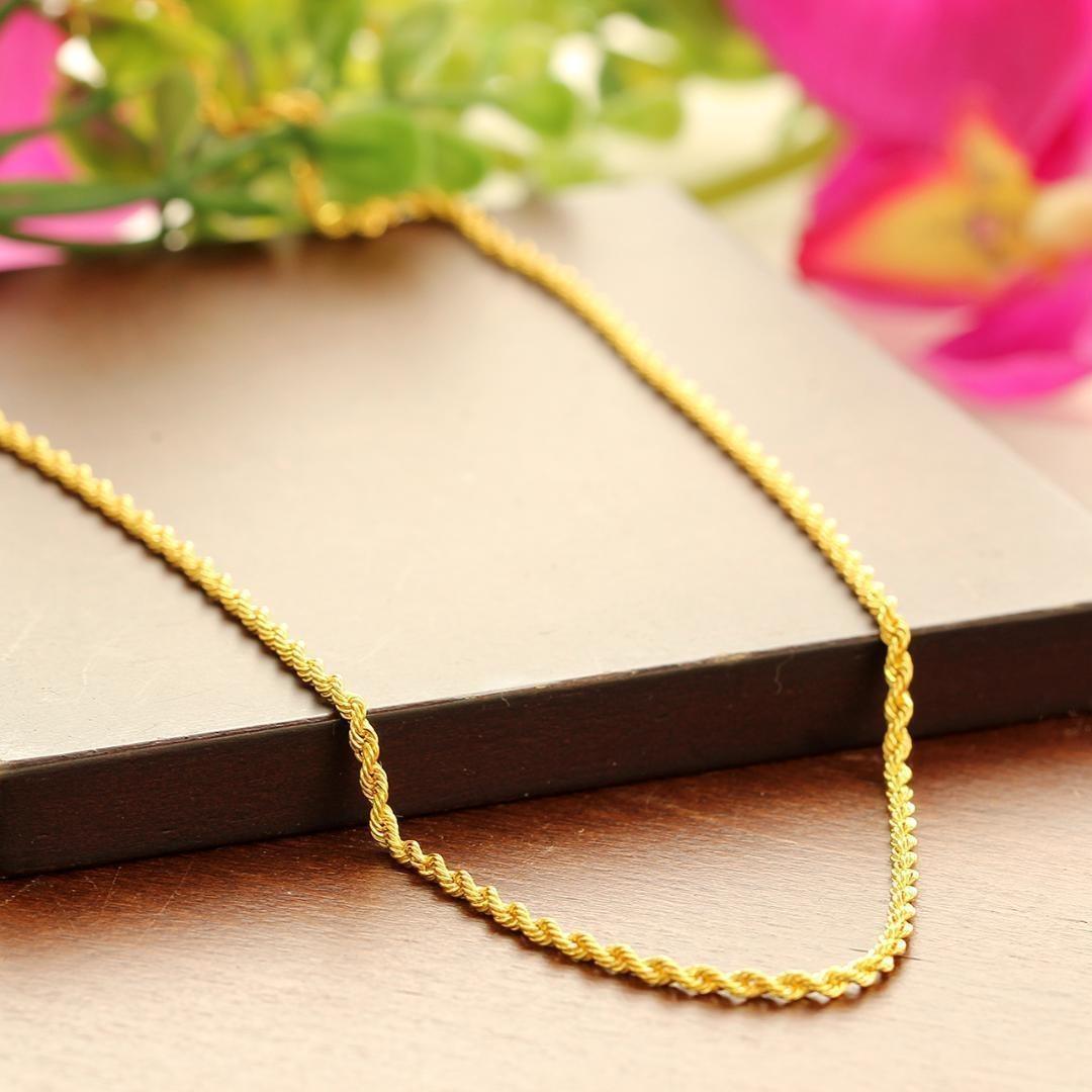 ゆ☆2mm 50cm K18 ロープ ネックレス フリーアジャスター18金