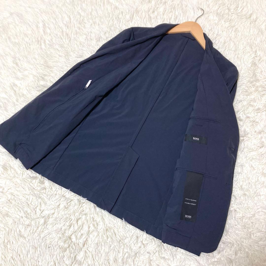 【美品】ヒューゴボス　パッカブルジャケット　トラベルライン　人気　畳める　52