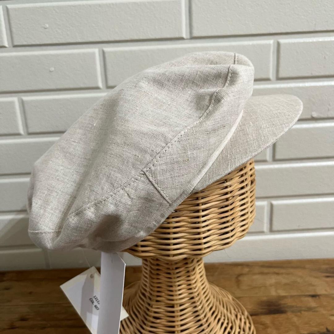 新品 イタリア製 レベッカ キャスケット 帽子 キャップ リネン 麻 ヨーロッパ