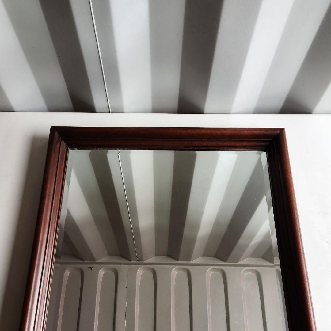 美品 ヴィンテージ　マホガニー材　ウォールミラー 壁掛け鏡 天然木 鏡