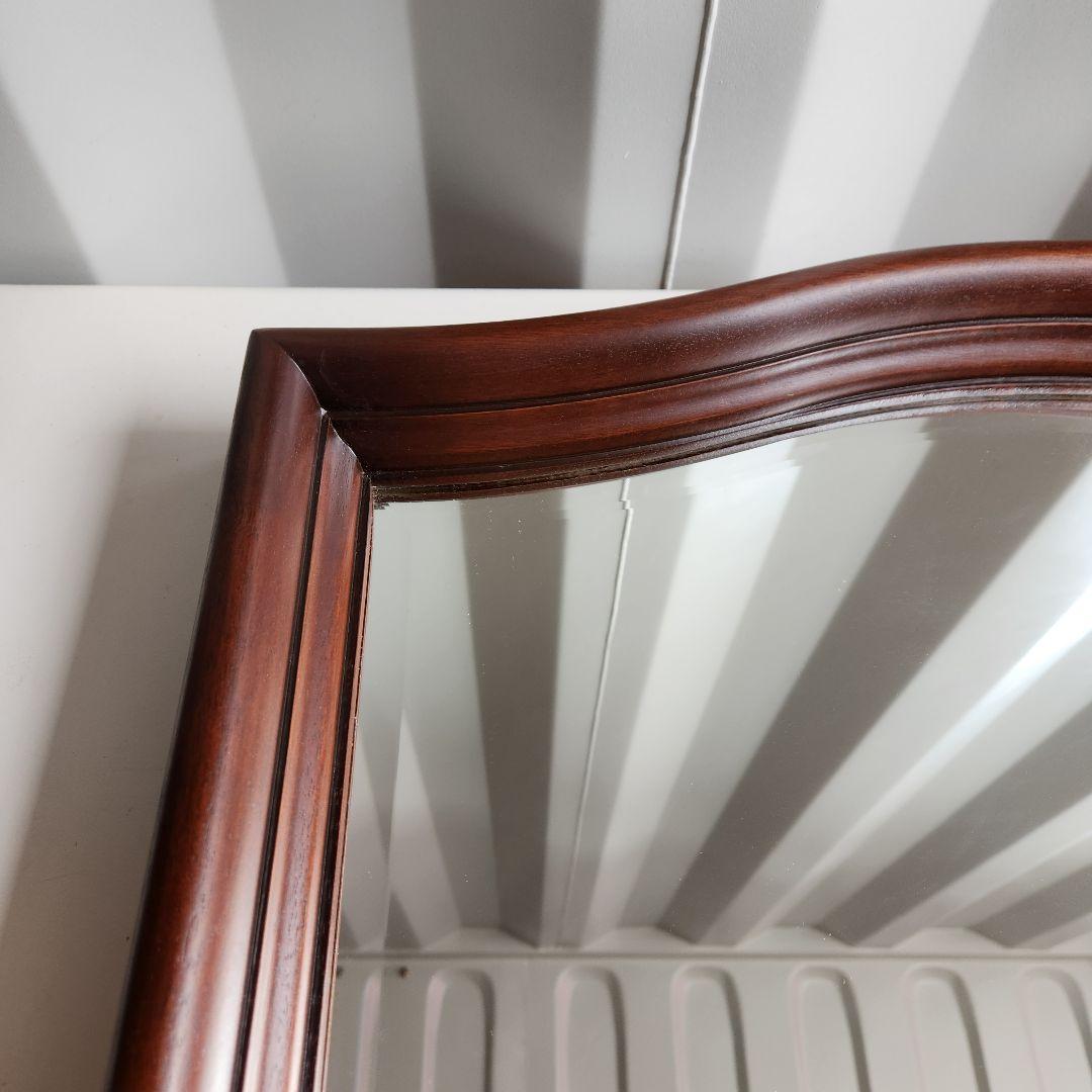 美品 ヴィンテージ　マホガニー材　ウォールミラー 壁掛け鏡 天然木 鏡