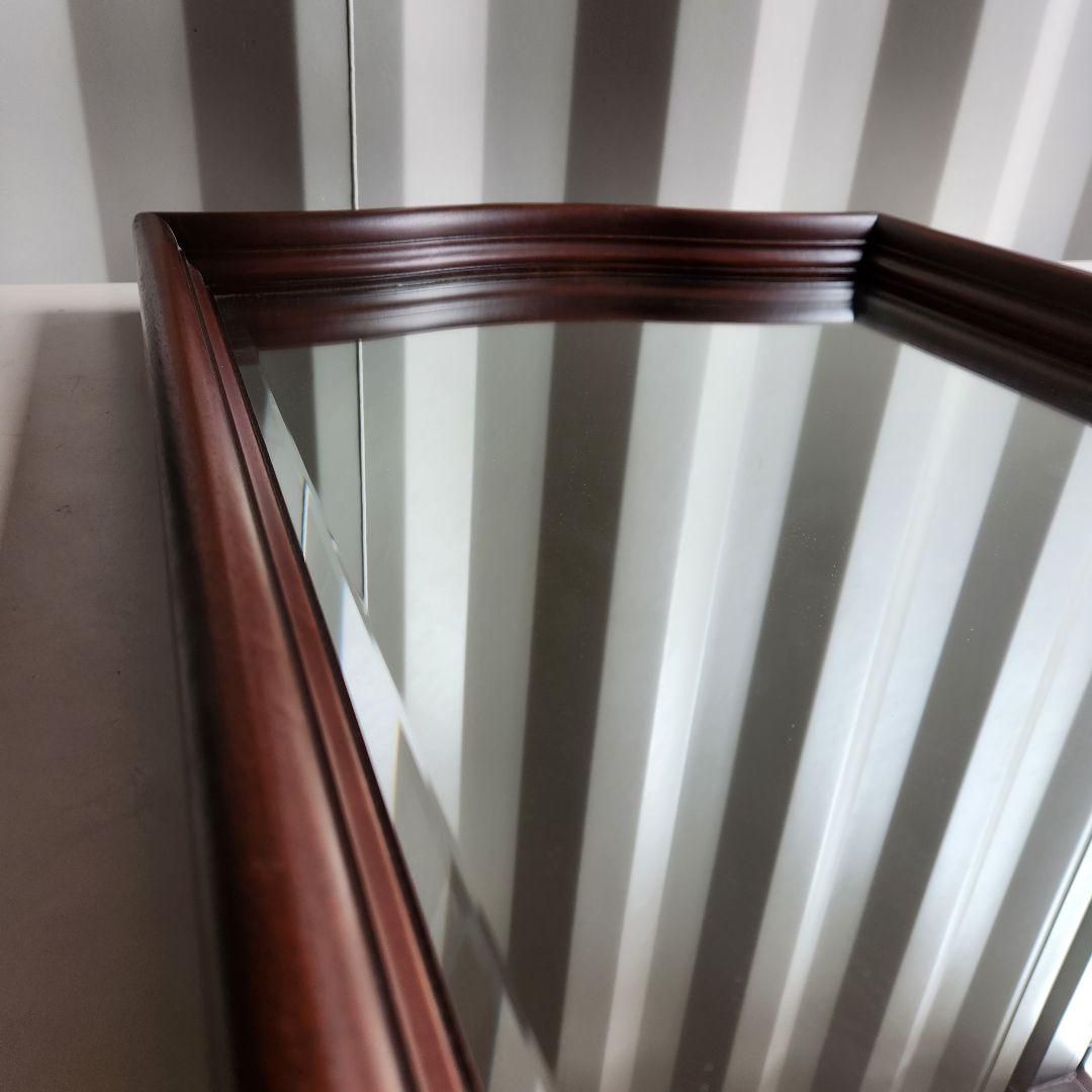 美品 ヴィンテージ　マホガニー材　ウォールミラー 壁掛け鏡 天然木 鏡