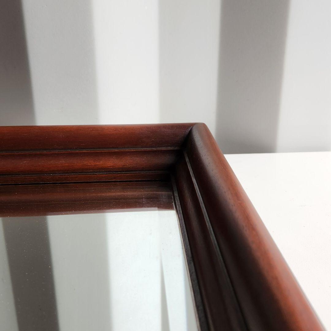 美品 ヴィンテージ　マホガニー材　ウォールミラー 壁掛け鏡 天然木 鏡