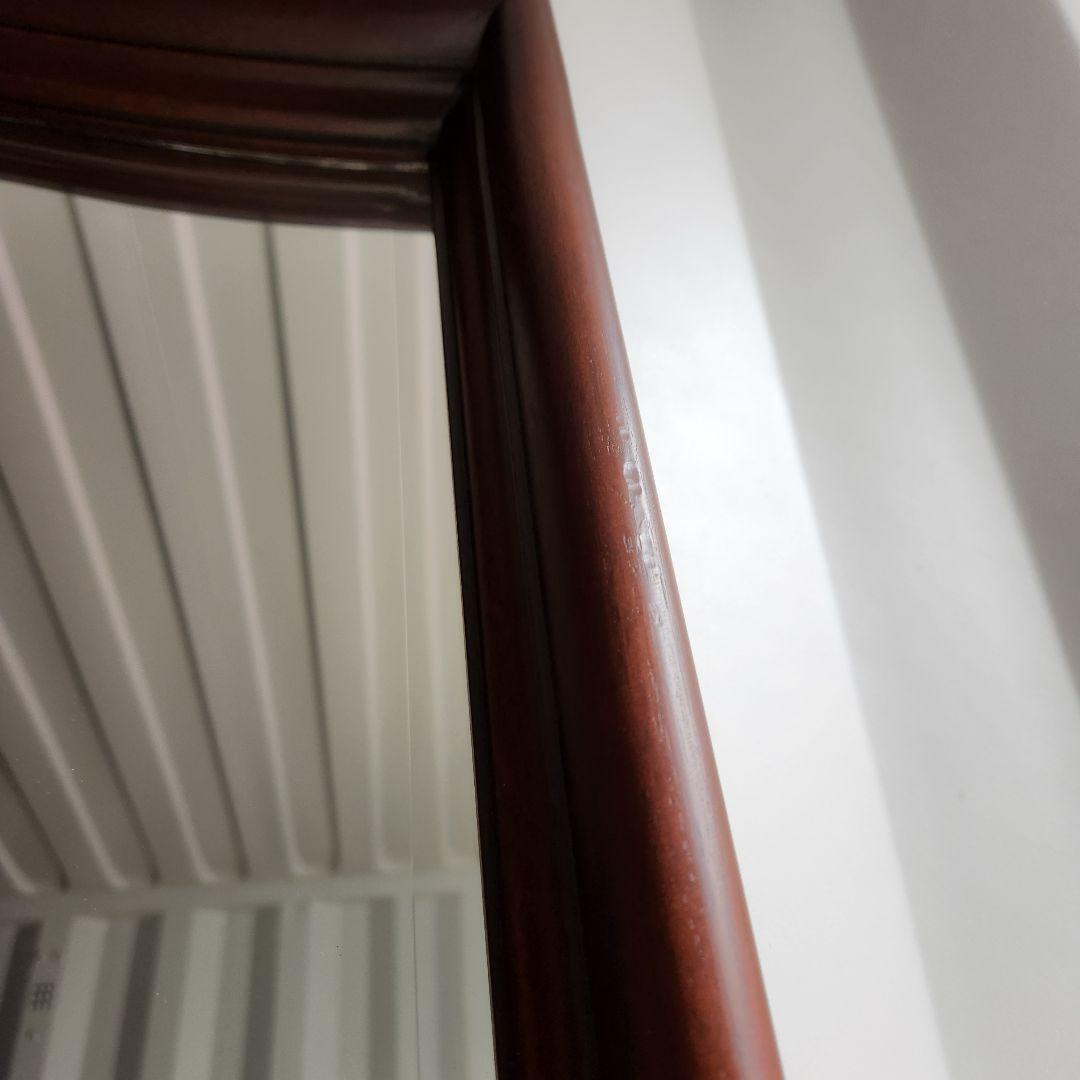 美品 ヴィンテージ　マホガニー材　ウォールミラー 壁掛け鏡 天然木 鏡