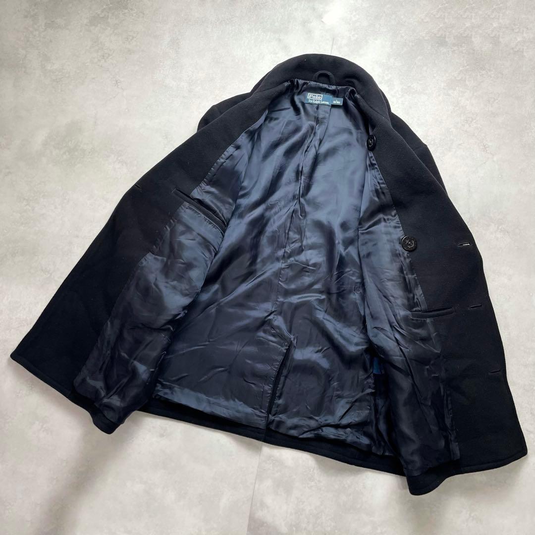 美品✨ポロラルフローレン ダブルピーコート 濃紺 ウール イカリ釦 Lサイズ