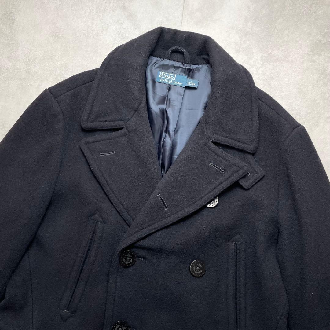 美品✨ポロラルフローレン ダブルピーコート 濃紺 ウール イカリ釦 Lサイズ