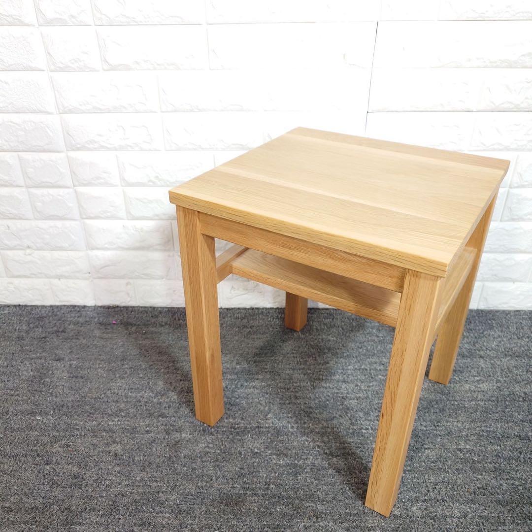 無印良品 無垢材 サイドテーブル ベンチ オーク材 椅子 F006