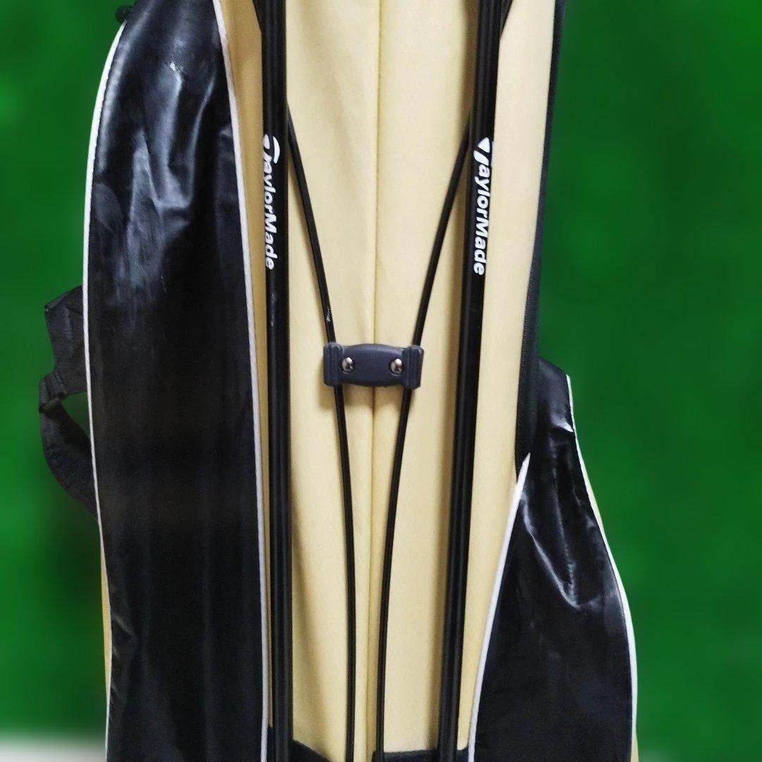 ※美品TaylorMadeスタンド式キャディバッグ ベージュ/黒フード無 int