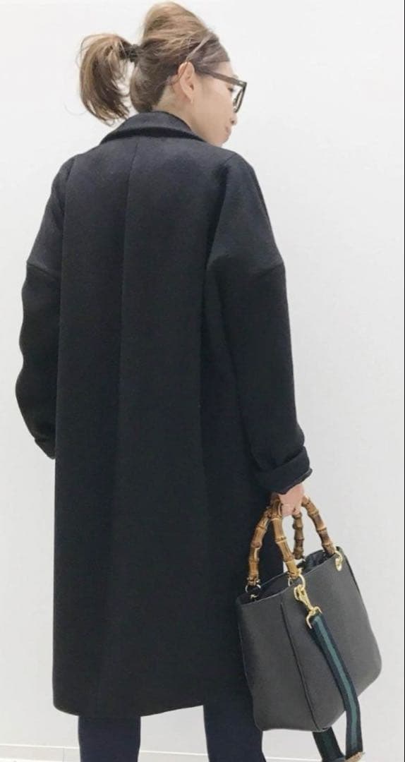 アパルトモン　黒チェスターコート　OVERSIZE CHESTER COAT