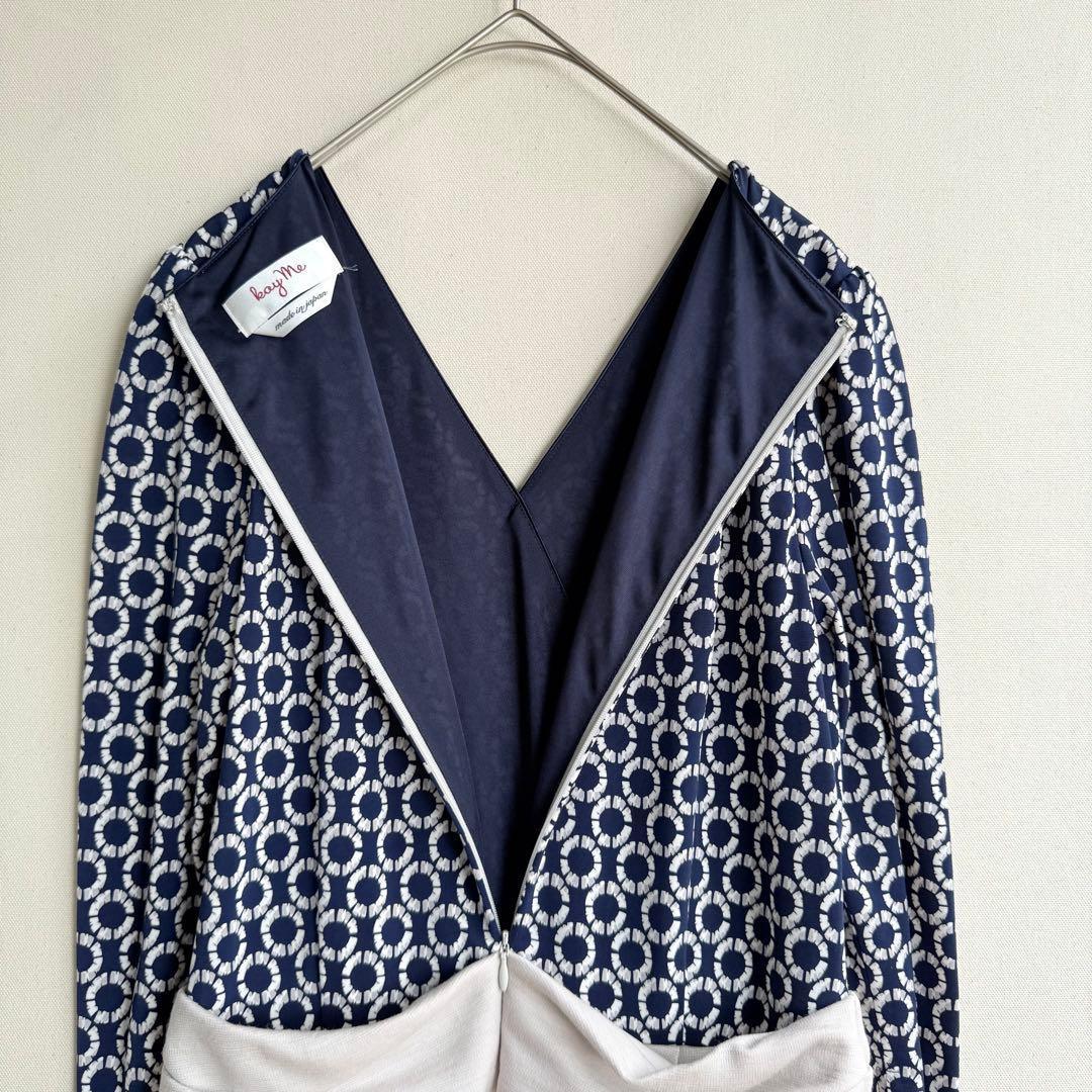 美品　kay me ケイミー　レディース　ワンピース　9号　ネイビー　ベージュ