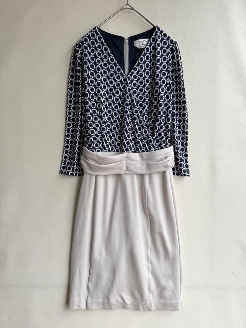 美品　kay me ケイミー　レディース　ワンピース　9号　ネイビー　ベージュ