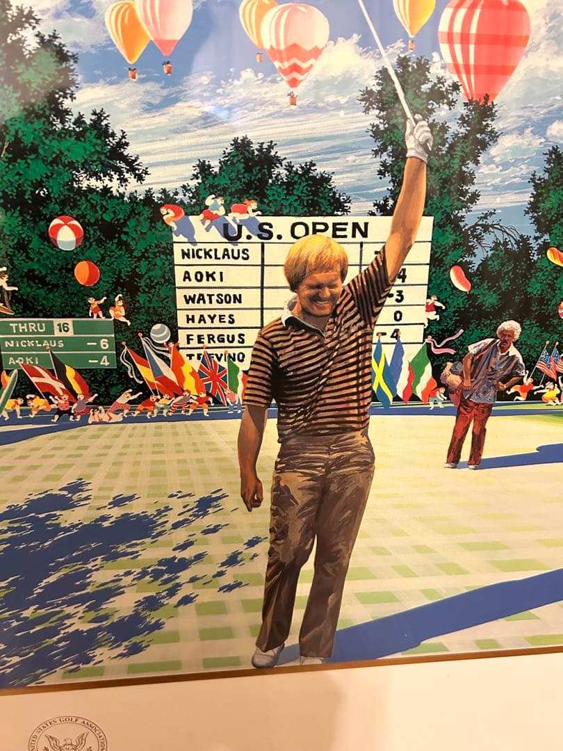 ヒロ　ヤマガタ　ゴルフポスター　額縁