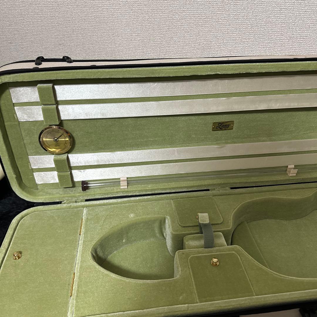 高級 Lang バイオリンケース 4/4サイズ 弦楽器 湿度計付き