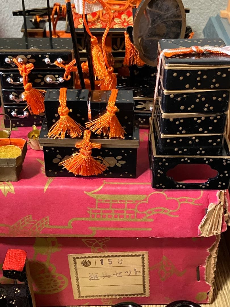 美品 春光作 ひな人形 大量セット 昭和 レトロ 雛祭り 雪洞 掛盤膳揃 雲絹縁