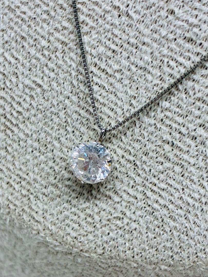 大粒 0.90ct PT900/PT850 ダイヤモンド プラチナ ネックレス