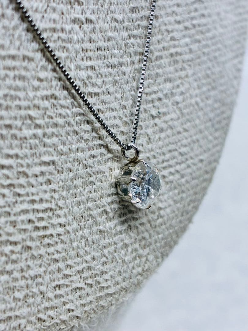 大粒 0.90ct PT900/PT850 ダイヤモンド プラチナ ネックレス