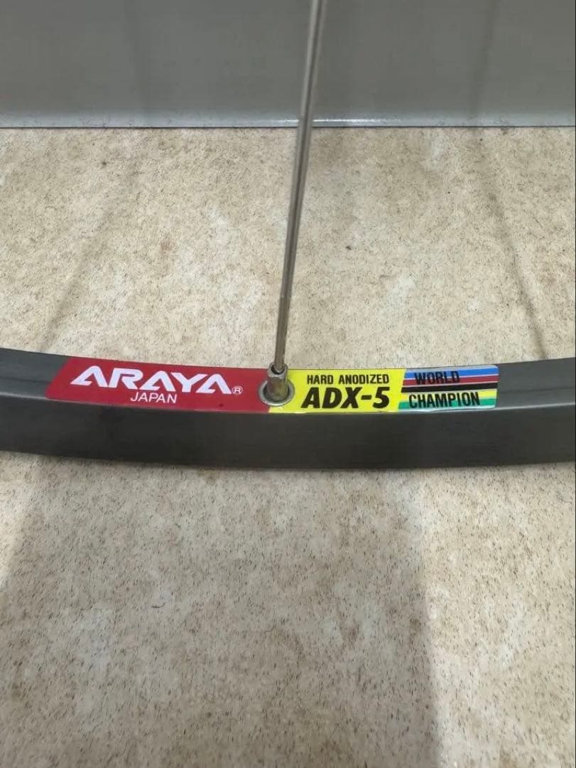 競輪 完組ホイール前輪 アラヤADX-5リム・シマノDURA-ACEハブ