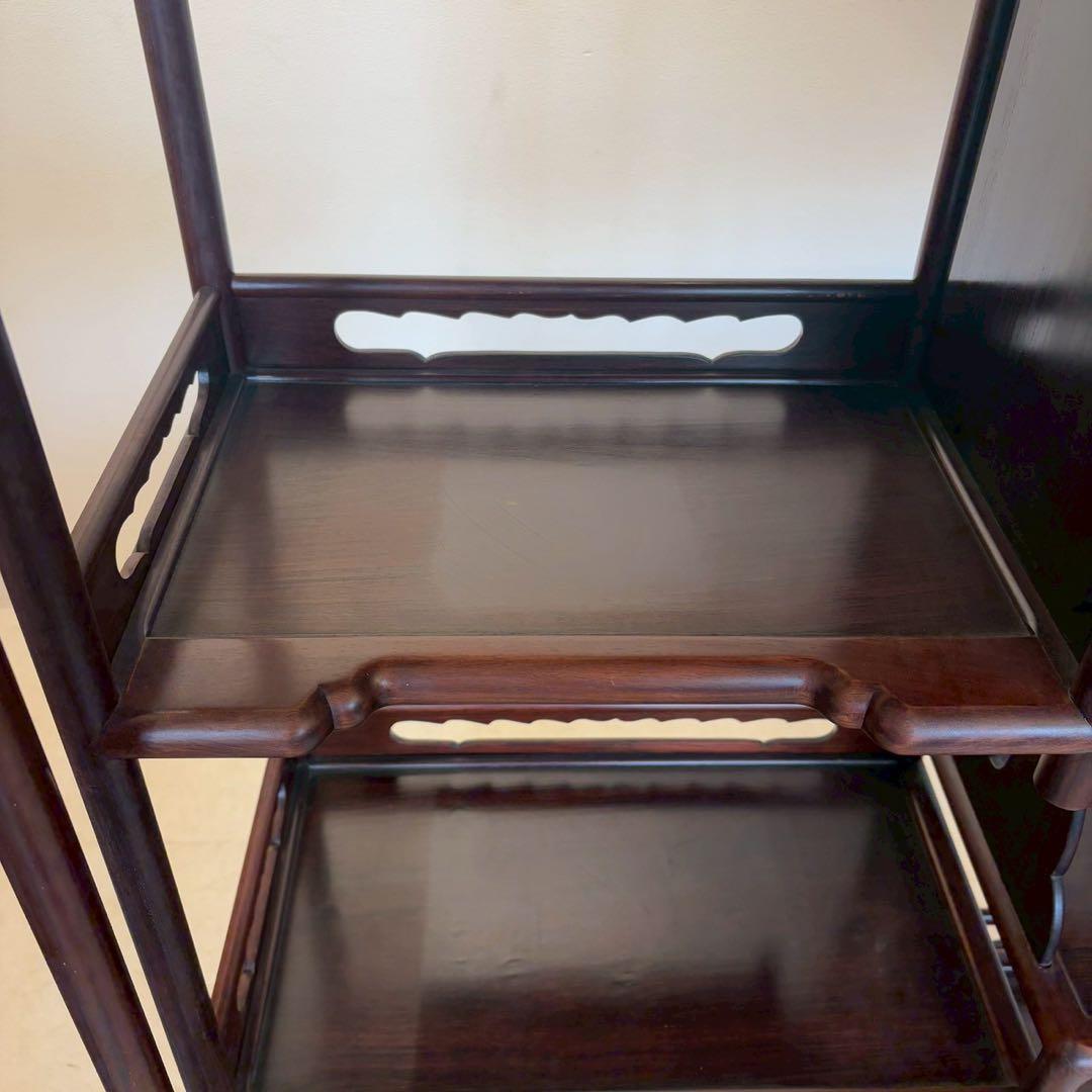 唐木家具 花梨 茶箪笥 飾り棚 日本式茶棚　筆返し　サイドボード ビンテージ