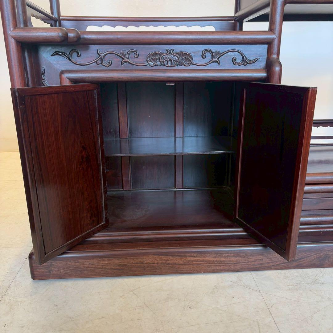 唐木家具 花梨 茶箪笥 飾り棚 日本式茶棚　筆返し　サイドボード ビンテージ