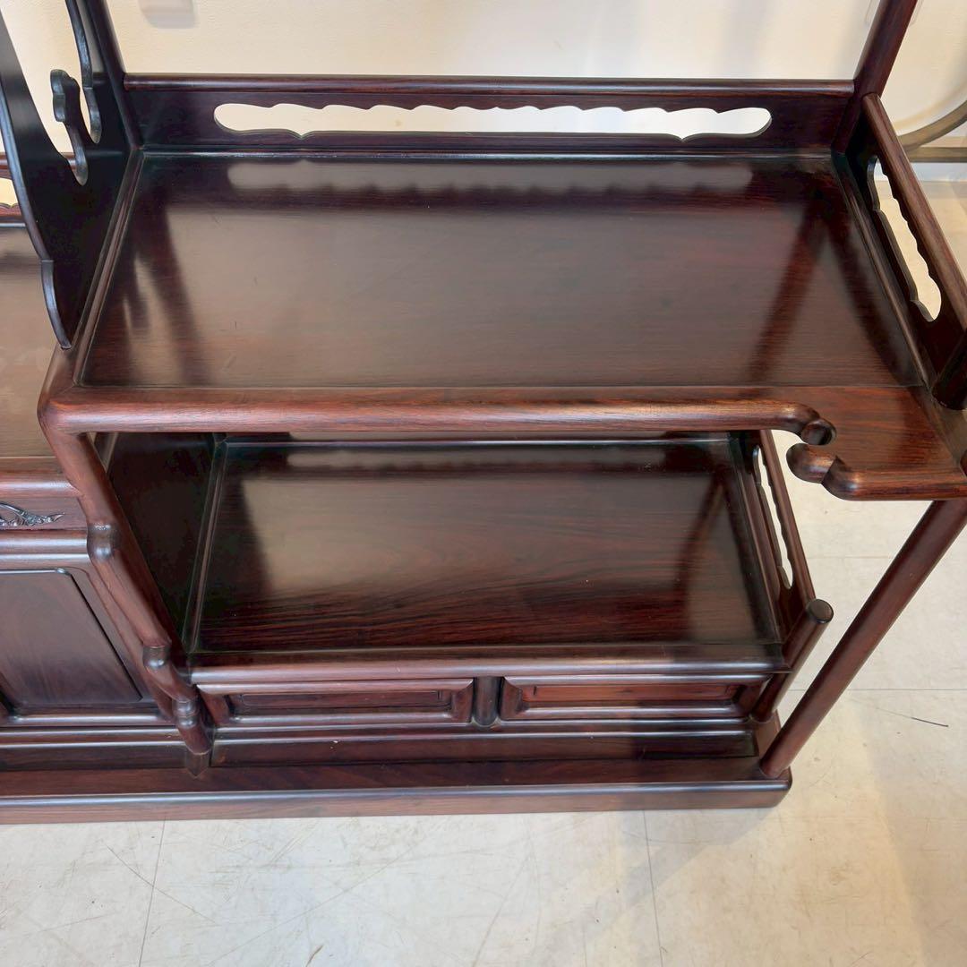 唐木家具 花梨 茶箪笥 飾り棚 日本式茶棚　筆返し　サイドボード ビンテージ