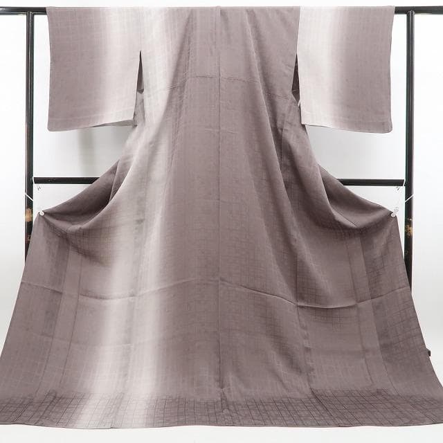 新品 夏単衣 縦暈し“創作着物でお洒落度100%！”仕付け糸付 付下げ 6645