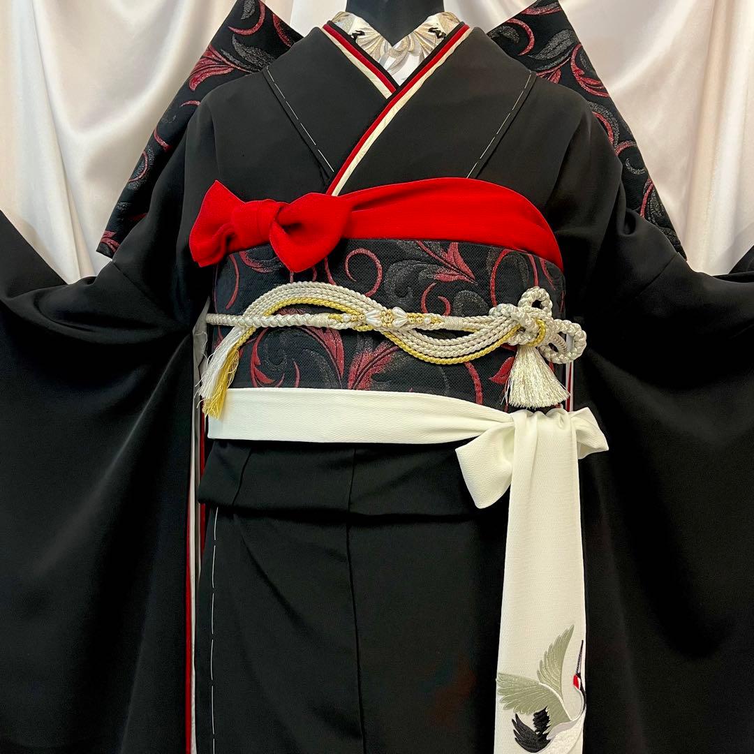 ◾️振袖フルセット■新品オリジナル■正絹無地振袖■黒振袖■成人式振り袖■振袖一式