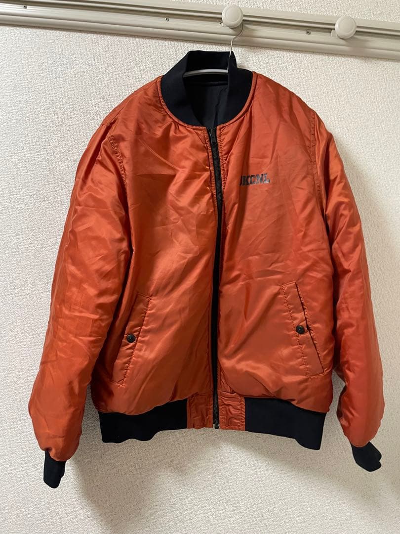 【駿 古見】オレンジ MA-1 フライトジャケット　リバーシブル